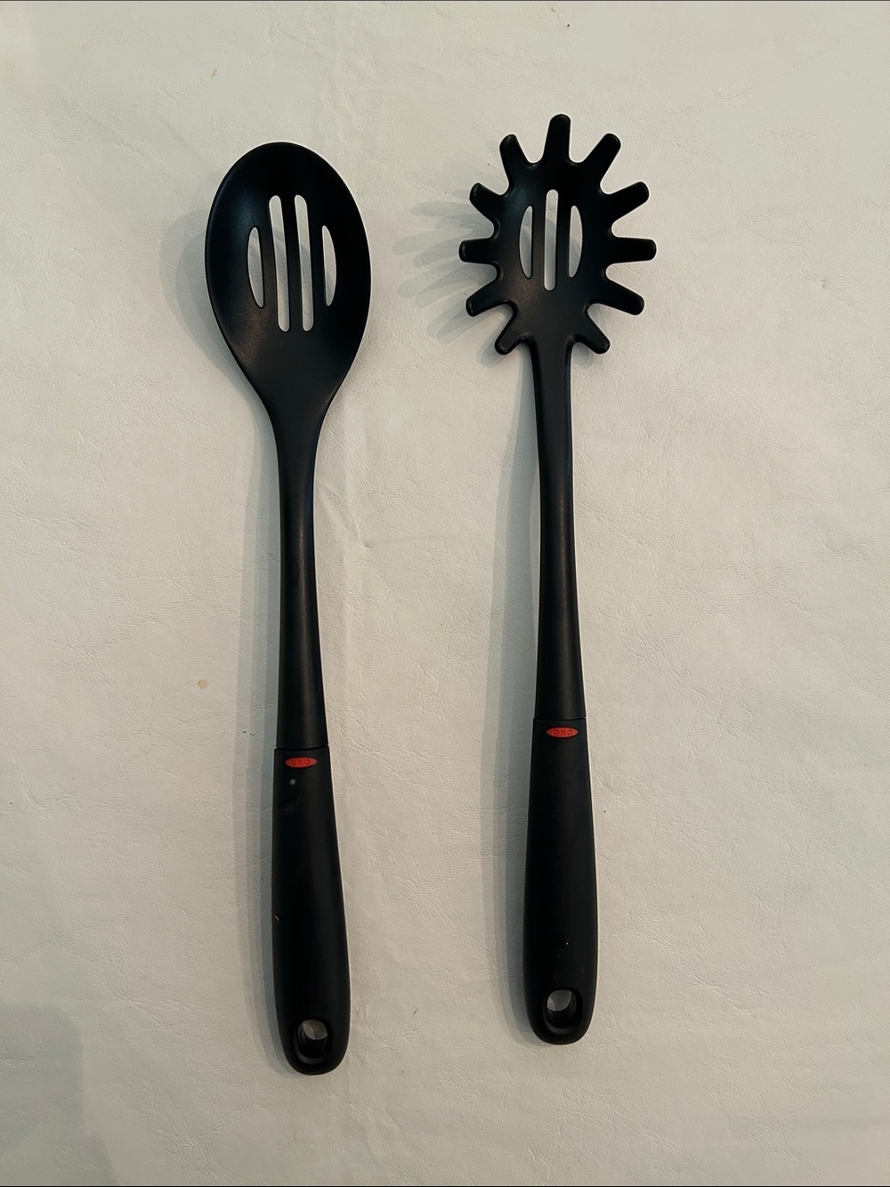 OXO Black Pasta Server and Slotted Spoon Set